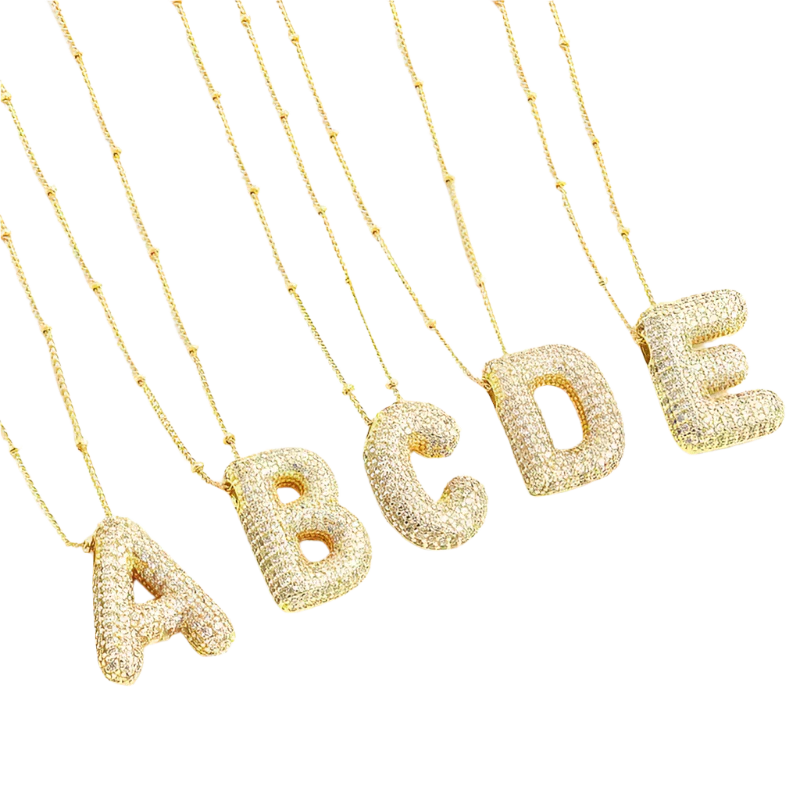 BubbleNote™ | 18K Gold Letter Initial Necklace Set