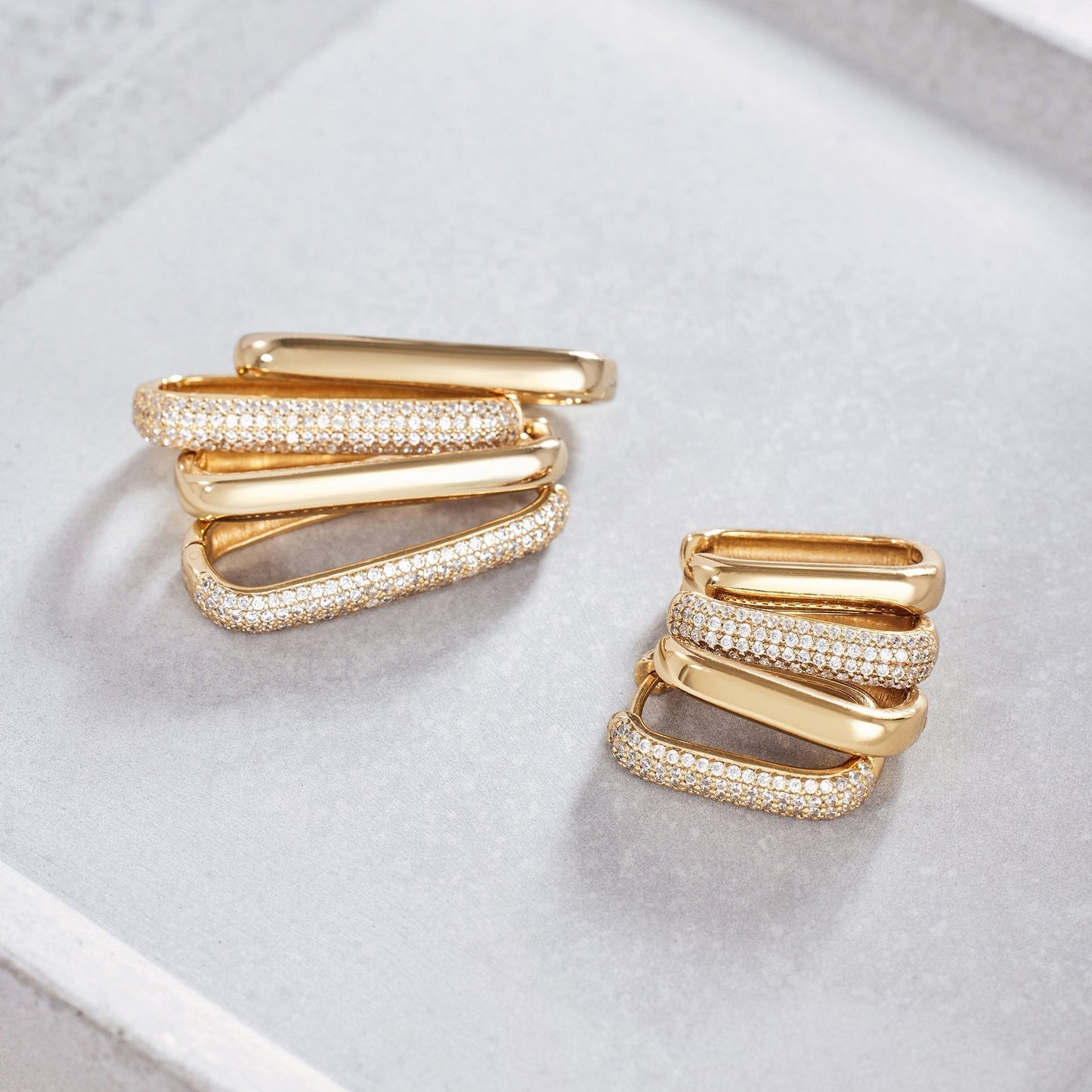 Icona™ | 16K Gold Large Pave Hoop Earrings