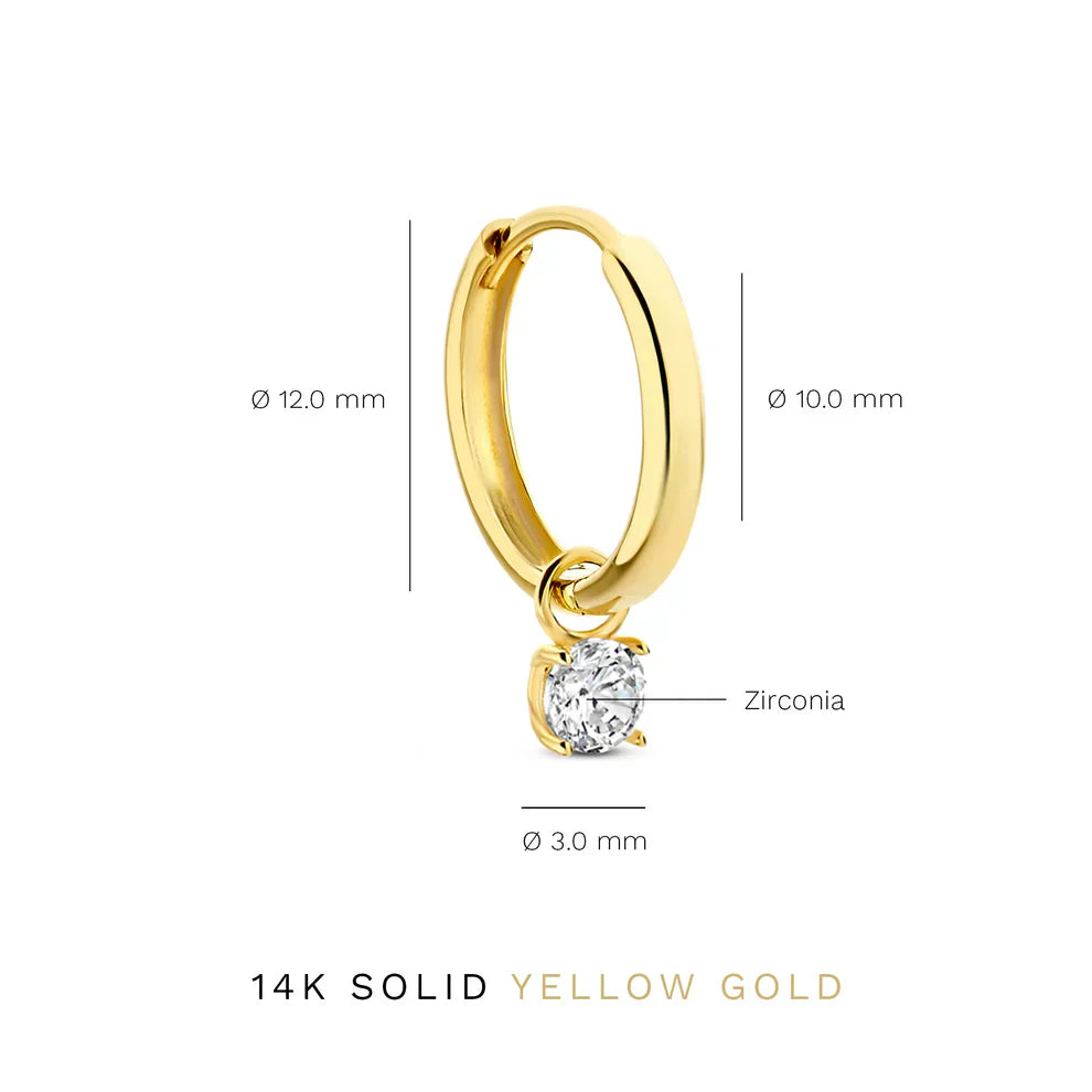 Celeste™ | 14K Gold Stone Hoop Earrings