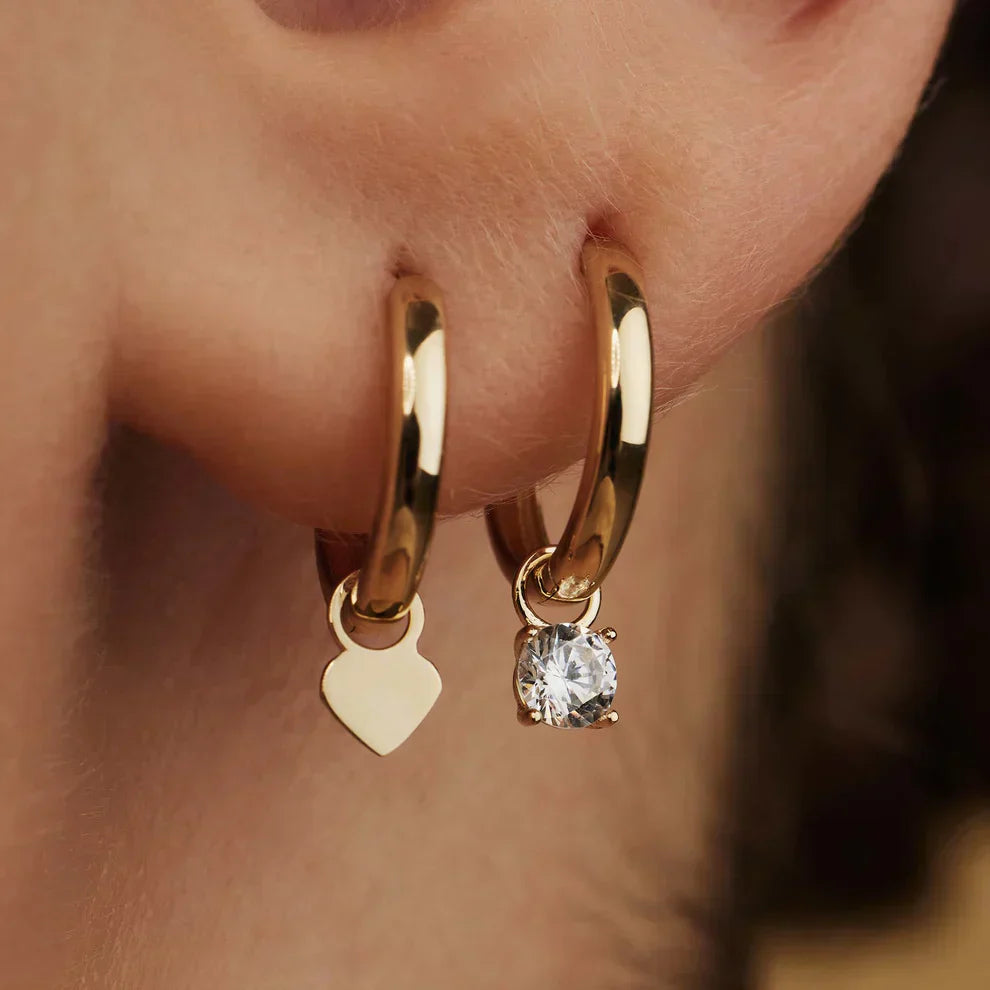 Celeste™ | 14K Gold Stone Hoop Earrings