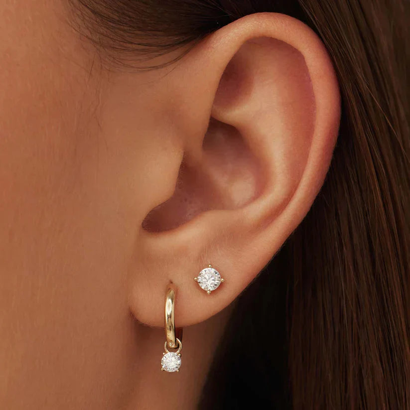Larmes™ | 14K Gold Stone Stud Earrings