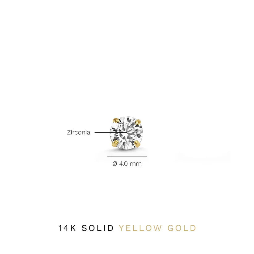 Larmes™ | 14K Gold Stone Stud Earrings