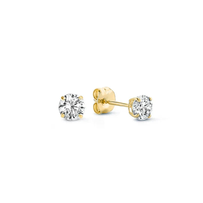 Larmes™ | 14K Gold Stone Stud Earrings