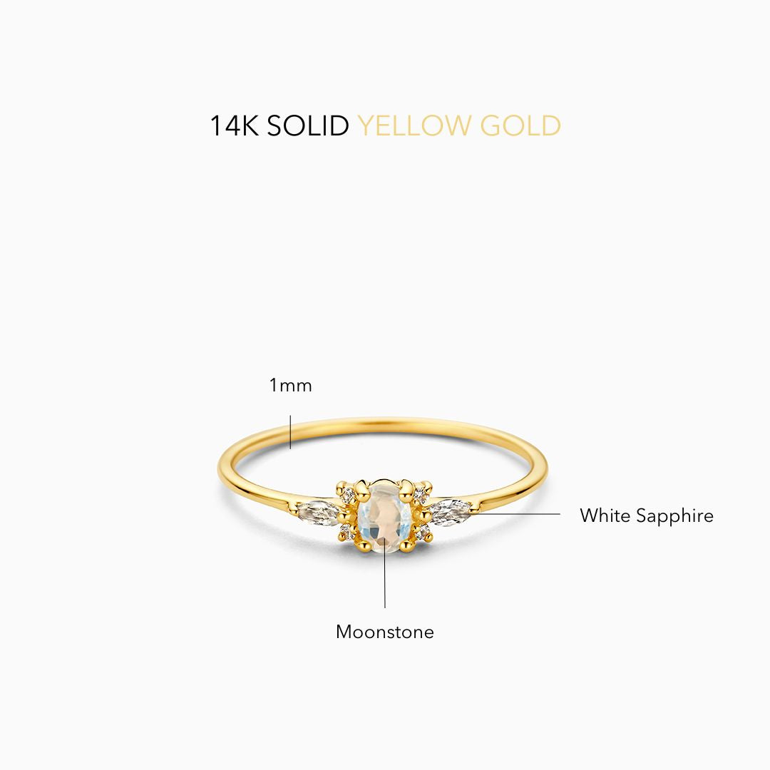 Muse™ | 14K Gold Moonstone Ring