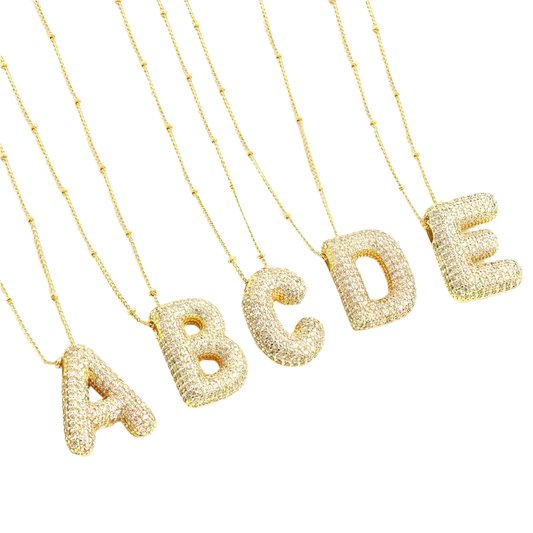 BubbleNote™ | 18K Gold Letter Initial Necklace Set