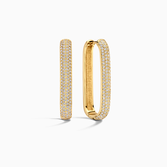 Icona™ | 16K Gold Large Pave Hoop Earrings