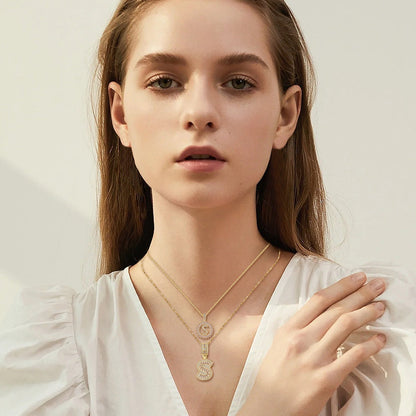 Initiale™ | Gold Moissanite Letter Necklace Set