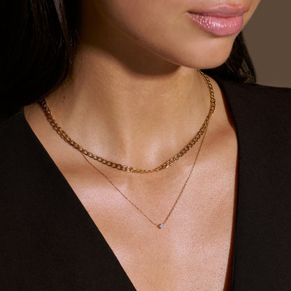 Vero™ | 16K Gold Flat Link Curb Chain Necklace
