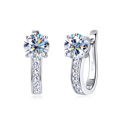 Channel™ | 18K Gold Moissanite Huggie Earrings